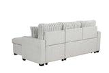 side angle showing storage chaise of Nori sectional