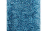 Afro Shag Turquoise Modern Transitional Art Silk Shine Rug front angle