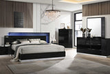 Modena Black LED Panel Bedroom Set bed main view