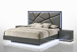 Lily Gray Nightstand with LED lights illuminated
