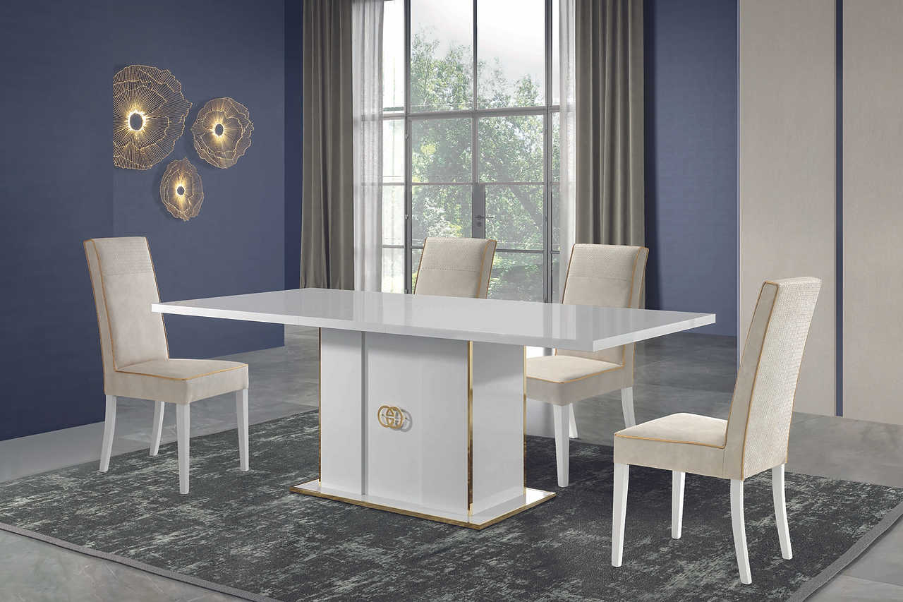 Vogue White Rectangular Dining Room Set