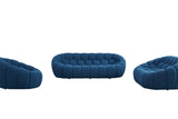 Bubbles Blue Boucle Living Room Set