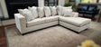 Kora Gray Sectional sofa main view showing 2-piece fabric sectional in grey