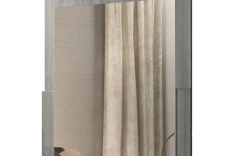 Infinity Gray nightstand showing drawer handles