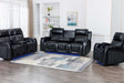 Lex Leather Power Reclining Sofa front angle view