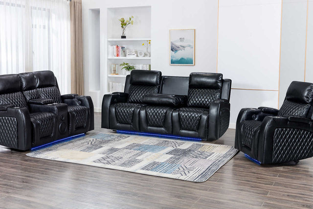 Lex Leather Power Reclining Sofa front angle view