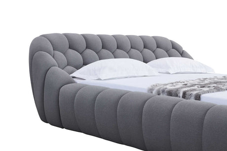 Platform base design of Bubbles gray queen bed