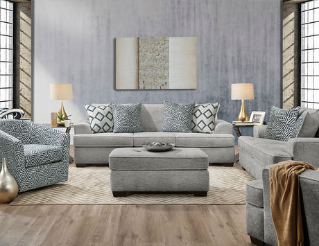 Ritzy Grey Accent Chair angled view