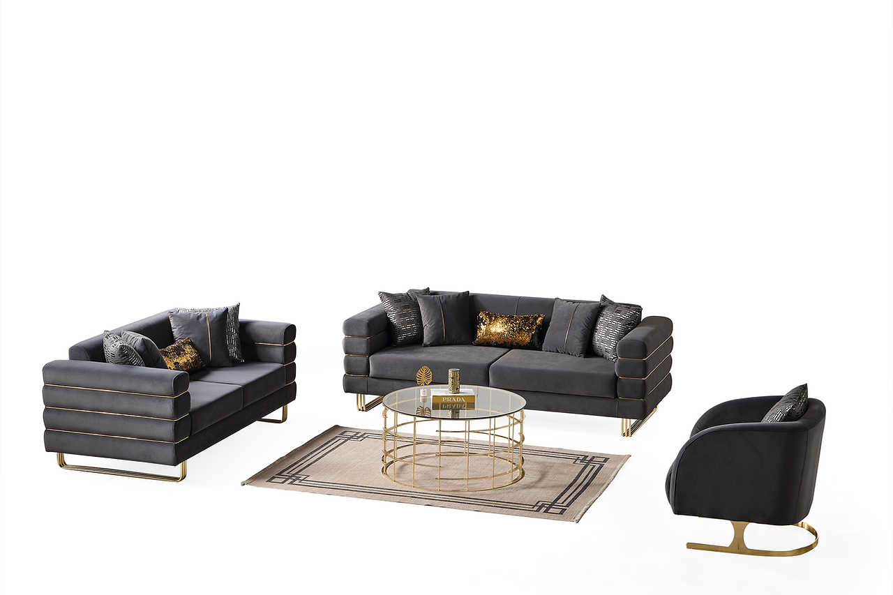 Luma Grey Armchair wooden legs detail