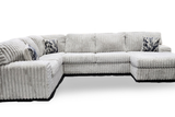 Side view of Austin Light Gray 3-Piece Sectional sofa