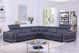 Favo Dark Navy Italian Leather Sectional Sofa main view