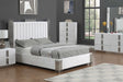 Token White Upholstered Panel Bedroom Set bed main view