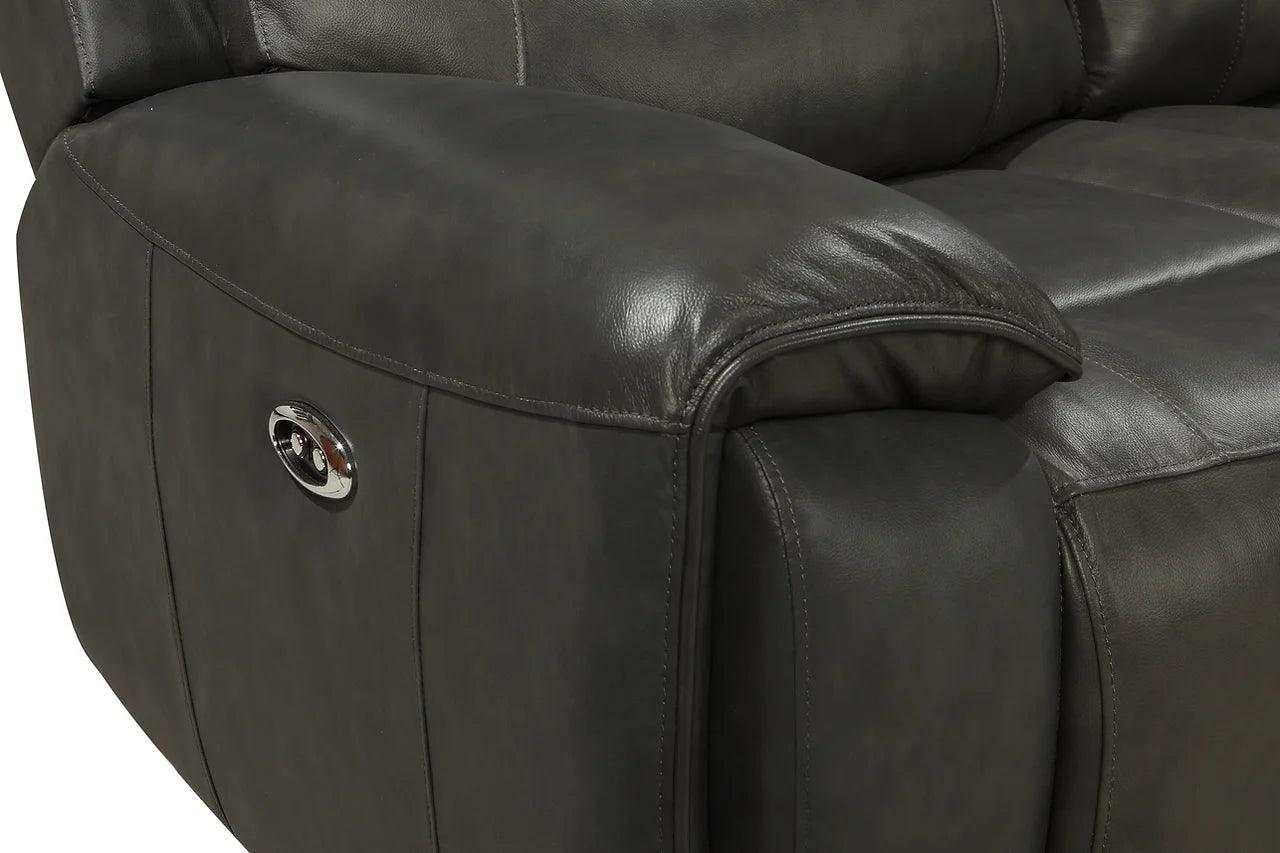 Close-up of Rosewood Grey Faux Leather upholstery