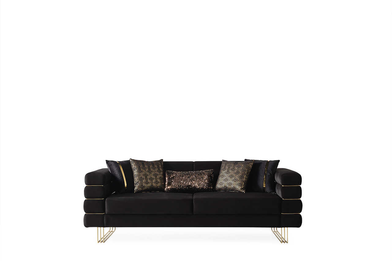 Close-up of Luma Black Chair armrest and upholstery
