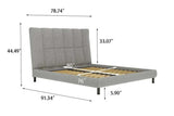 Detail of polar fleece upholstery on headboard
