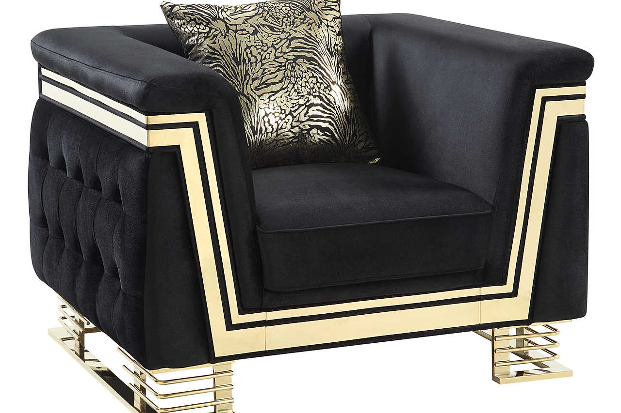 Ashton Black Gold Upholstered Chair