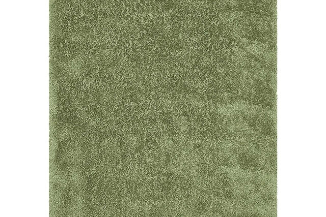 Afro Shag Lime Green Modern Transitional Art Silk Shine Rug showing top texture