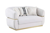 Carmela cream velvet living room set frontal view