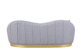 Side perspective of Olena Dove Grey sofa