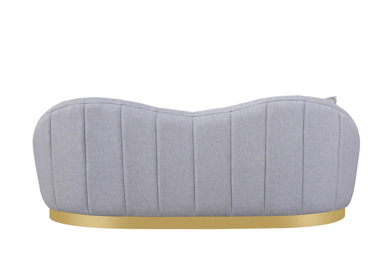 Side perspective of Olena Dove Grey sofa