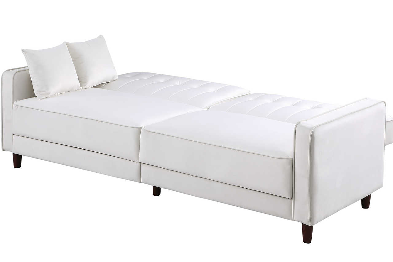 Cozy Cream Loveseat Bed side view