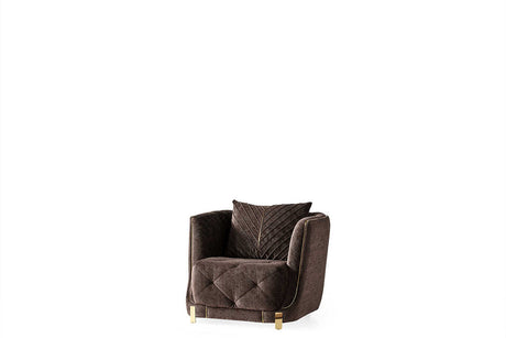 Elit Brown Chenille Accent Chair front view