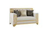 Hira Cream Living Room Set sofa angle view