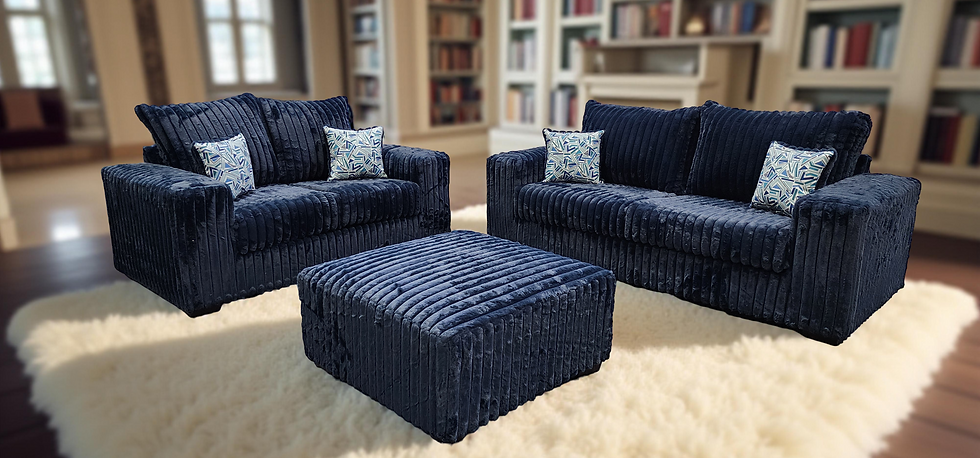 main view of Texan Oversize Blue Living Room Set furniture
