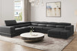 Pella Dark Gray Leather Match Right Arm Facing sectional sofa front view