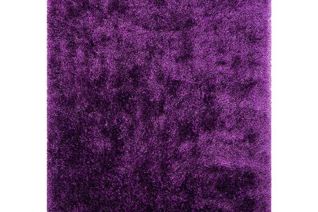 Afro Shag Violet Rug displaying vibrant violet color and soft shag texture