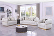 Carmela cream velvet living room set main view