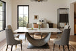 Myla dining table white matte sintered stone top angled view