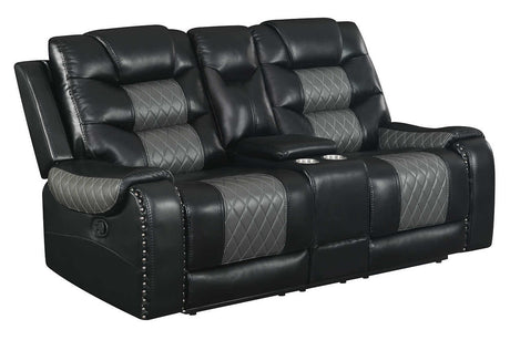 Phoenix II black faux leather rocker recliner side view