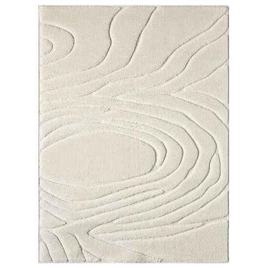 5x7 Skyler S623 Snow area rug by New Era, top view