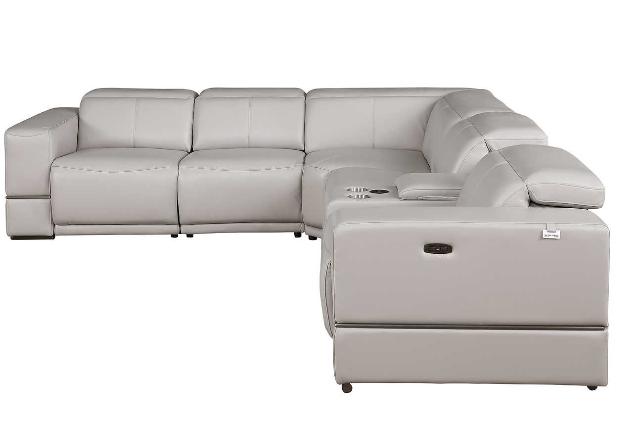 Side angle of Franco sectional displaying power headrests
