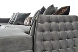 main front view of Sicilya Grey Sectional sofa