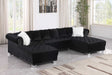 Jordan II black velvet tufted sectional sofa main view