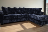 Main view of Gia Black 2-Piece Sectional sofa in black fabric