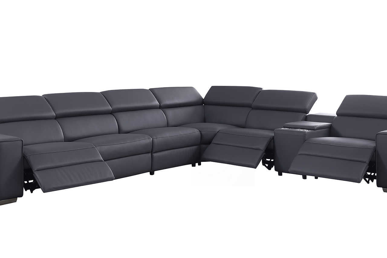 Picasso Dark Gray 7-Piece 3 Power Reclining Sectional