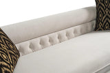 Brooklyn Cream Fabric Tufted Sectional sofa side profile