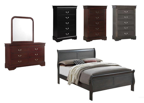 Louis Phillipe cherry finish nightstand front angle