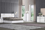 Chloe White Gloss Modern Nightstand angled side view
