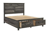 Side view of Amelia Brown Storage Platform Bedroom Set bed