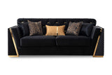 Hilena Black Velvet Living Room Set side view