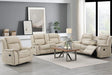 Lavon Cream Faux Leather sofa front view