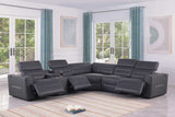 Nexus Dark Navy Power Reclining Sectional Sofa full front view