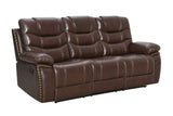 Delmar Brown Air Leather 3-Piece Reclining Set