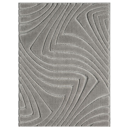 Skyler S620 Carbon 5x7 area rug folded corner view