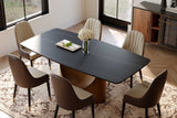 Close-up of Lexi table's matte sintered stone surface
