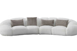 Room view of Big Cloud white soft fur fabric oversize sectional sofa